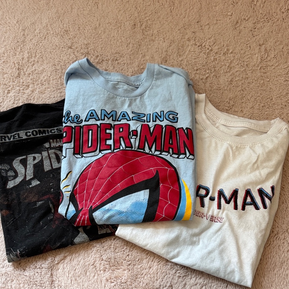 3 Marvel Spider-Man boys short sleeve shirts